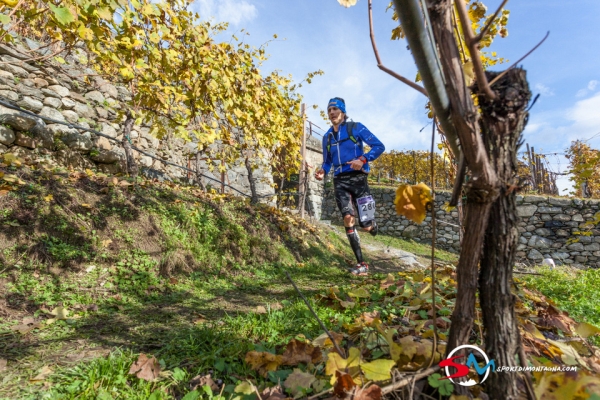 Enrico Ardesi in gara al Valtellina Wine Trail (foto SportdiMontagna.com)