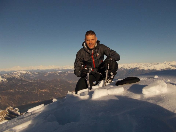 Marco Anghileri in Grignetta (8 marzo 2014)