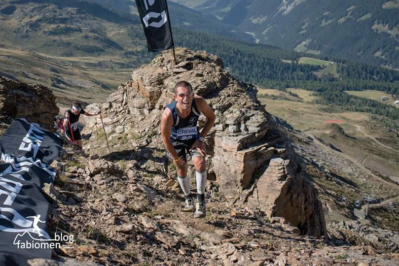 Taddeo in azione nella Santa Caterina Vertical Race