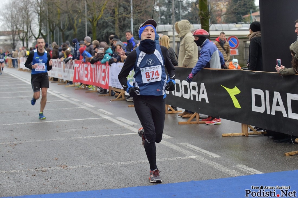 Davide all'arrivo della Mezza di Treviglio (Foto di Podisti.net)