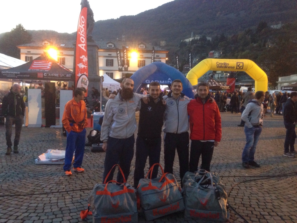 Nicola, Riccardo, Andrea e Davide al Valtellina Wine Trail 