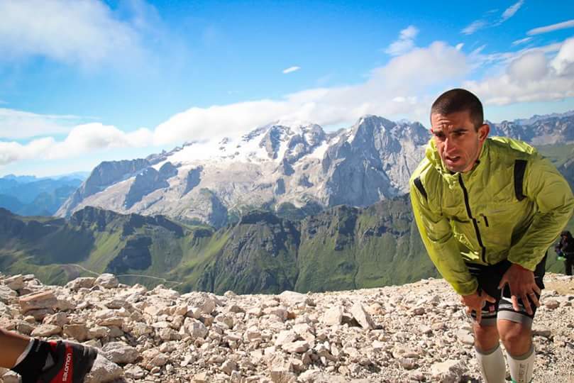 Taddeo in azione alla Dolomites Skyrace