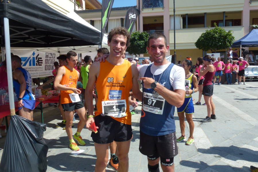 Taddeo con il recordman Cesare Maestri al Fletta Trail