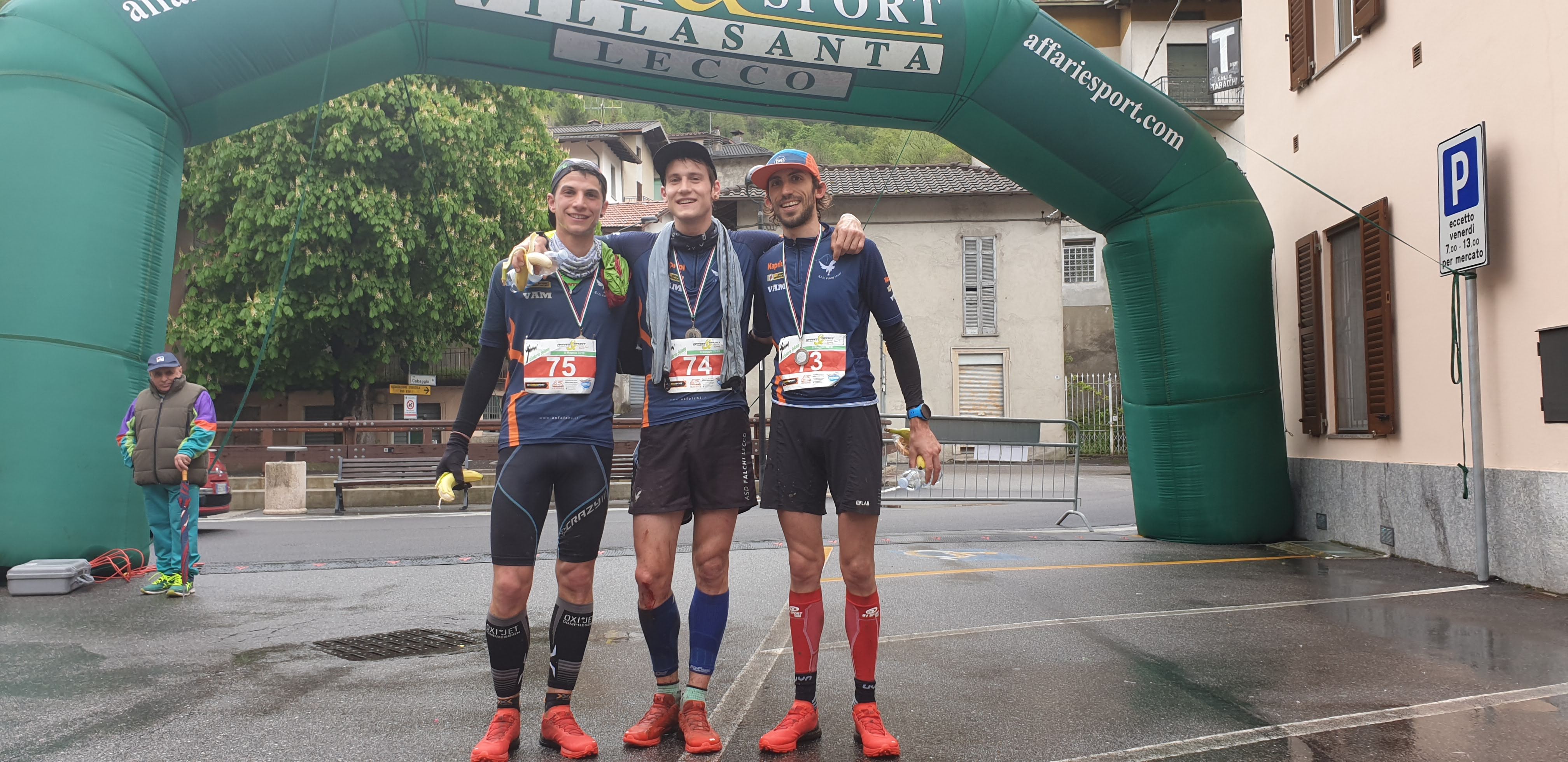 Danilo, lorenzo e Paolino all'arrivo della Val San Martino