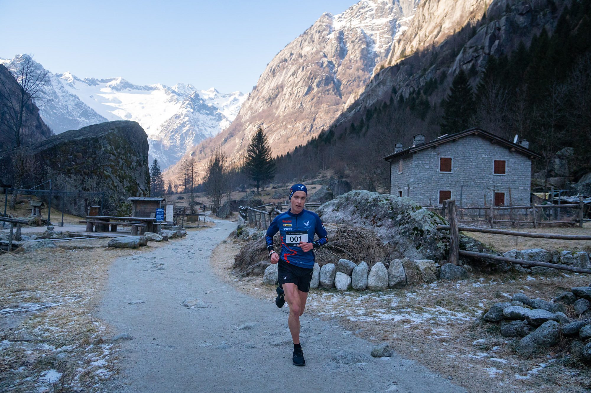 Luca Del Pero al Val di Mello Winter Trail (Foto Giacomo Meneghello)