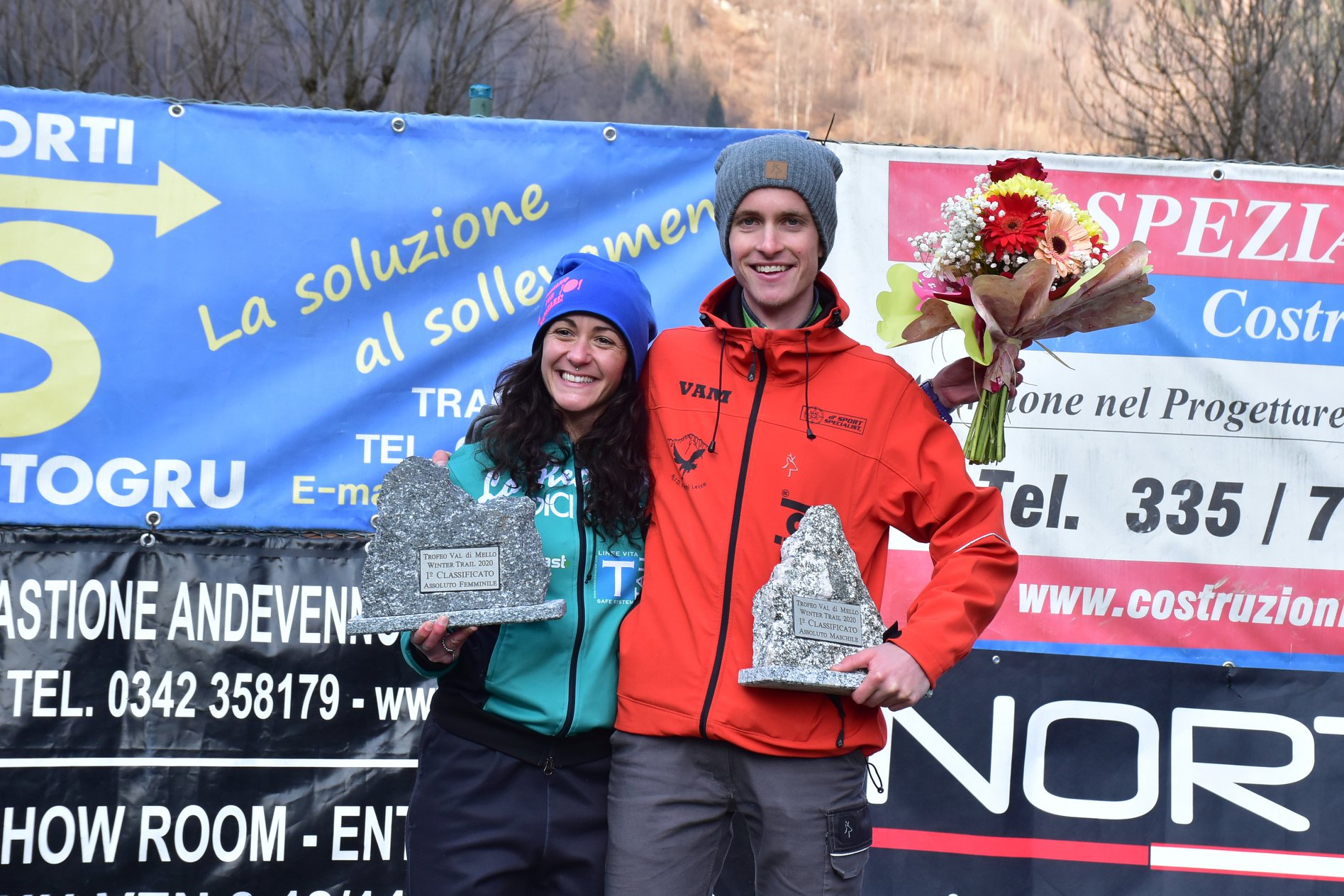 Luca Del Pero 1° al Val di Mello Winter Trail (Foto Davide Vaninetti)